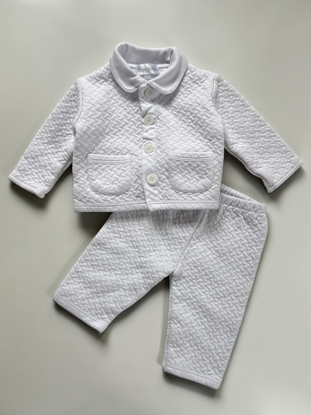 DONDOLO EUC White Quilted Comfy 2PC Heirloom Set | Hospital Coming Home